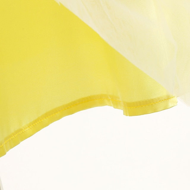 Dress Tiana Princess Girl Bell Flower Tinker Theme Fairytale