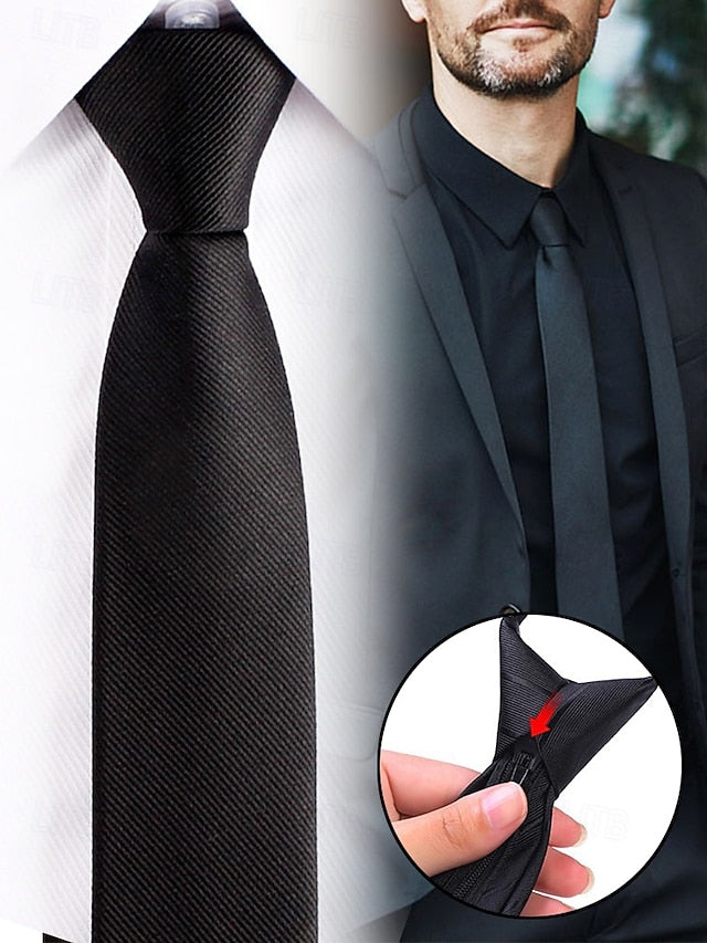 and Narrow Stripes Ties Men's Zip Classic Pre-Tied -