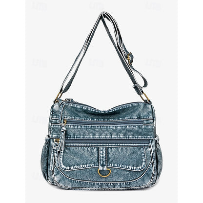 Crossbody Brown Vintage Women's Faux Bag with Leather