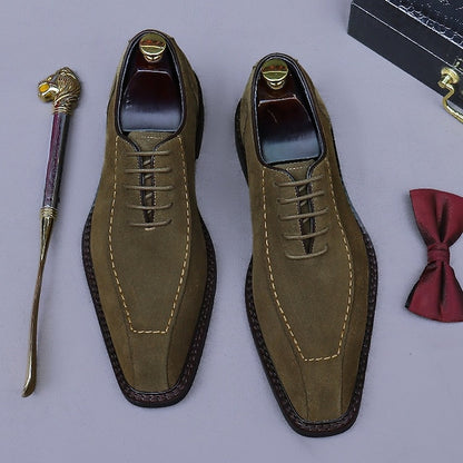 - Classic Cowhide Genuine Leather Shoes Men's Derby Suede