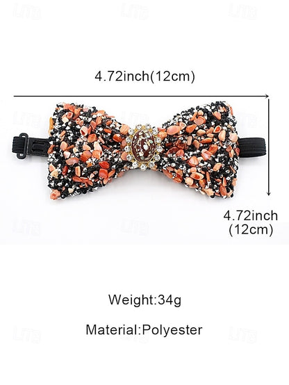 with Gemstone Strap Bow Men's Luxury Adjustable – Tie