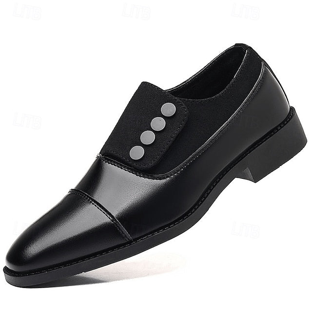 Black Men's Decor Classic Shoes Slip-On Button